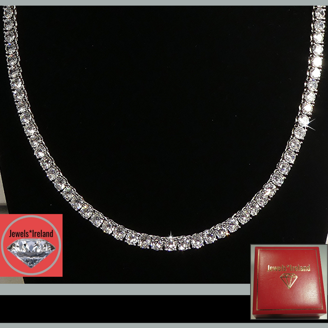 Tennis brilliant necklace platinum vermeil Order Jewelsireland jewelsireland phone 0894033266