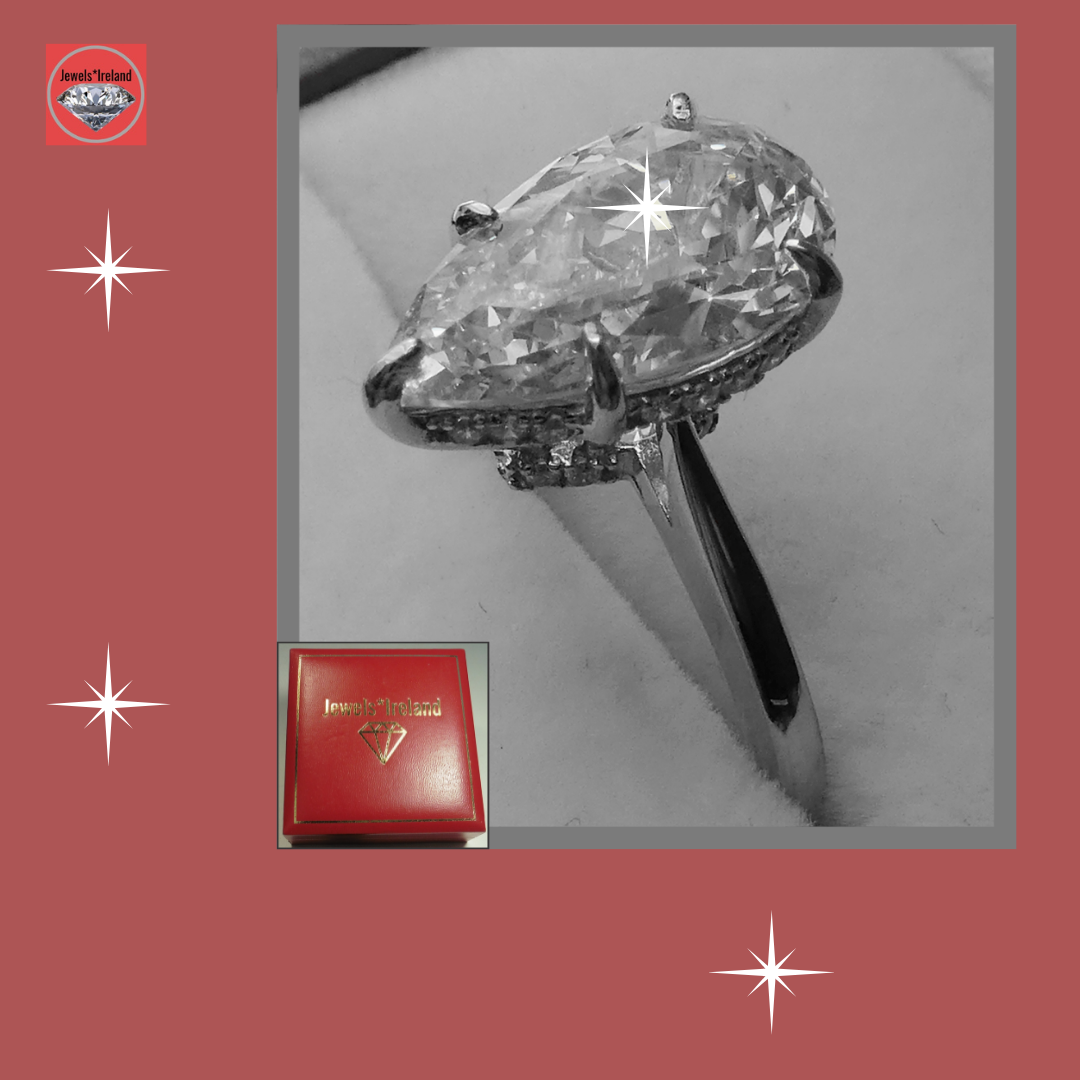 Brilliant sparkle pear shape created diamond ring From Jewels Ireland jewelsireland phone 0894033266