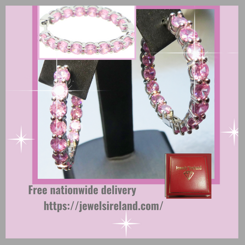 jewelsireland pink crystal earrings