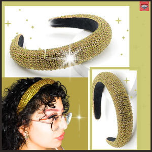 Yellow gold shiny padded headband