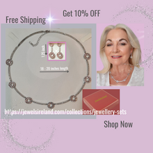 Tennis necklace with diamond and pink sapphire simulants