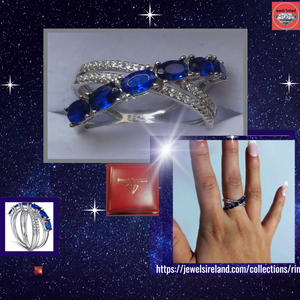 Sapphire and diamond simulant intertwine  design ring