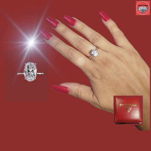 Oval solitaire brilliant cut ring