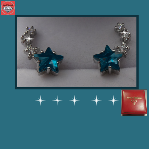 Jewelsireland aqua silver earrings