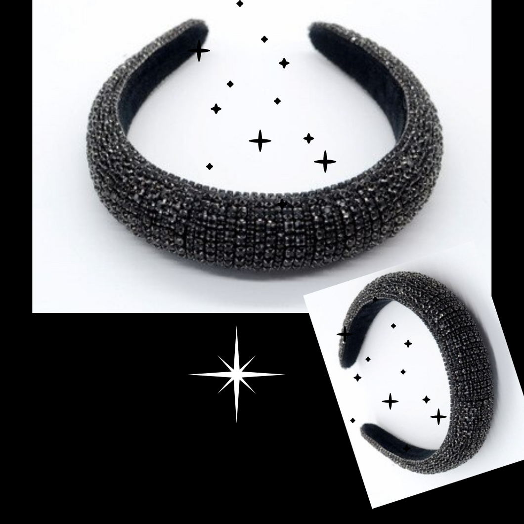 Black shiny padded headband