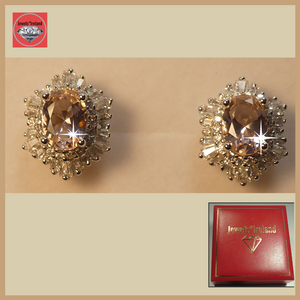 Diamond and morganite created silver earrings.