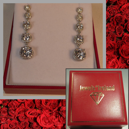 Luxury created diamond earrings