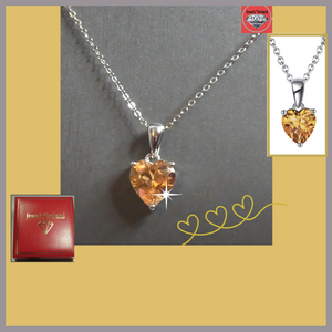 Jewelsireland online citrine 925 sterling silver crystal  necklace 