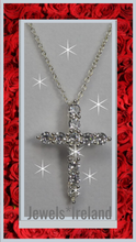 Spectacular created diamond cross necklace