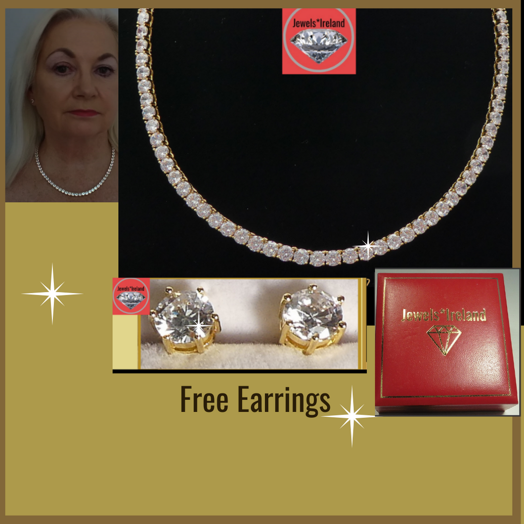 Jewelsireland tennis necklace with free earrings Jewels*Ireland
