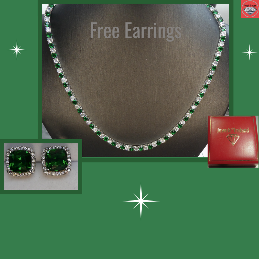 Tennis necklace  with free earrings  jewelsireland