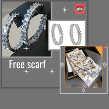 Created Platinum diamond hoop earrings