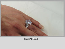 Triology stunning ring, silver + white gold
