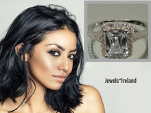 Square princess silver + rhodium ring