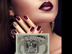 Square princess silver + rhodium ring
