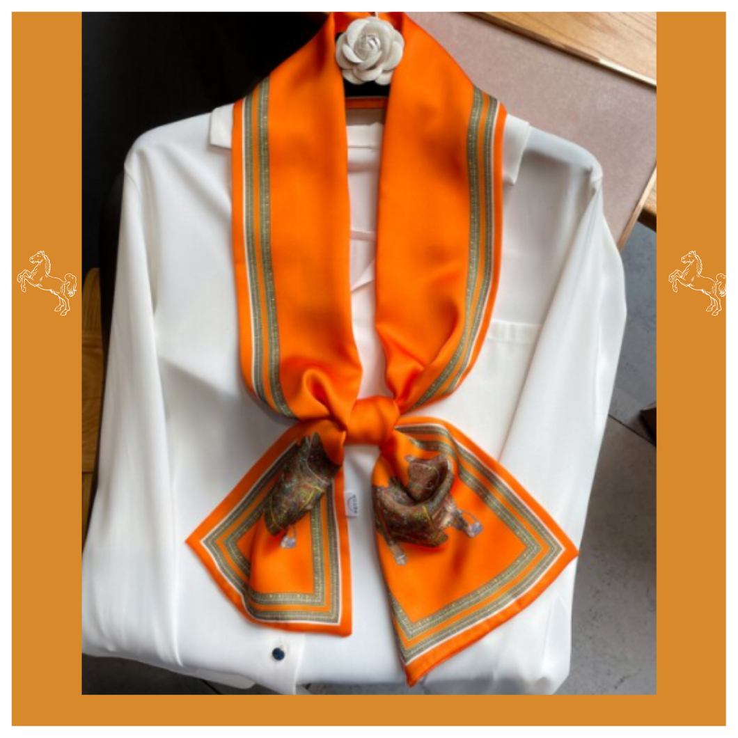 jewelsireland scarf collection orange with taupe colour overtones
