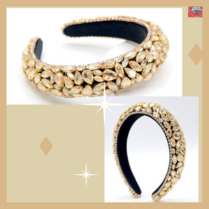 Sparkling hand crafted gold crystal hairband