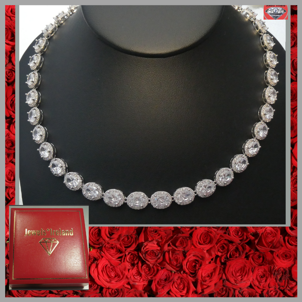 Lab created diamond 18 inch necklace platinum vermeil