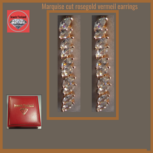 Rosegold vermeil marquise dangle earrings