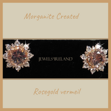 Morganite & diamond created earrings.