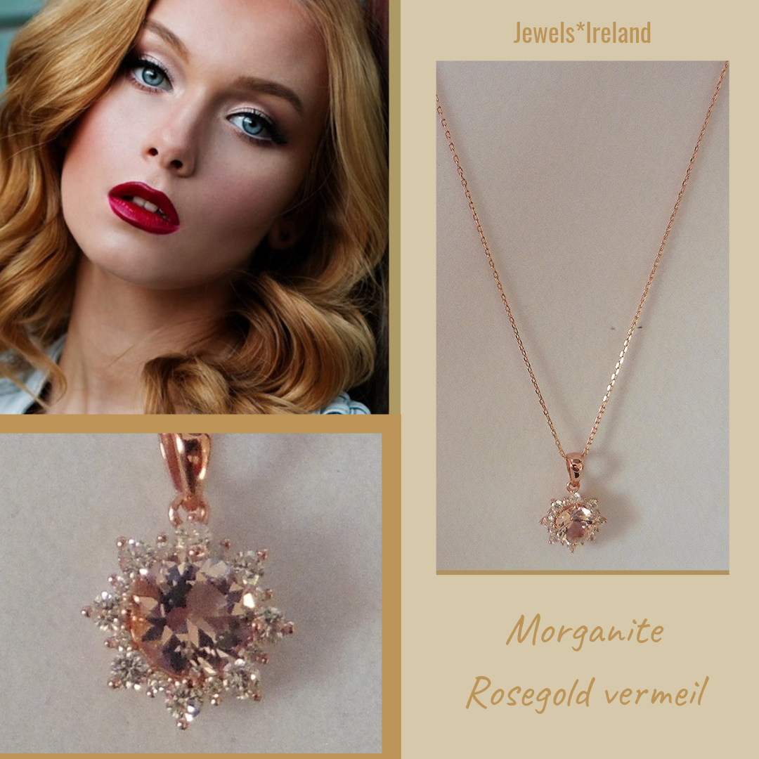 Rose gold morganite pendant with pink tourmaline accent stones. — Vintage  Jewelers & Gifts, LLC.