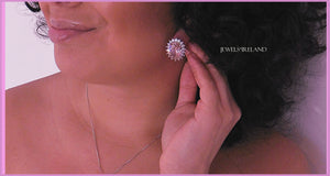 Pink dazzling distinctive quality earrings