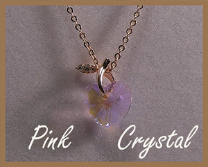 Pink crystal rosegold necklace jewels*Ireland
