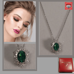 Green emerald necklace jewelsireland 