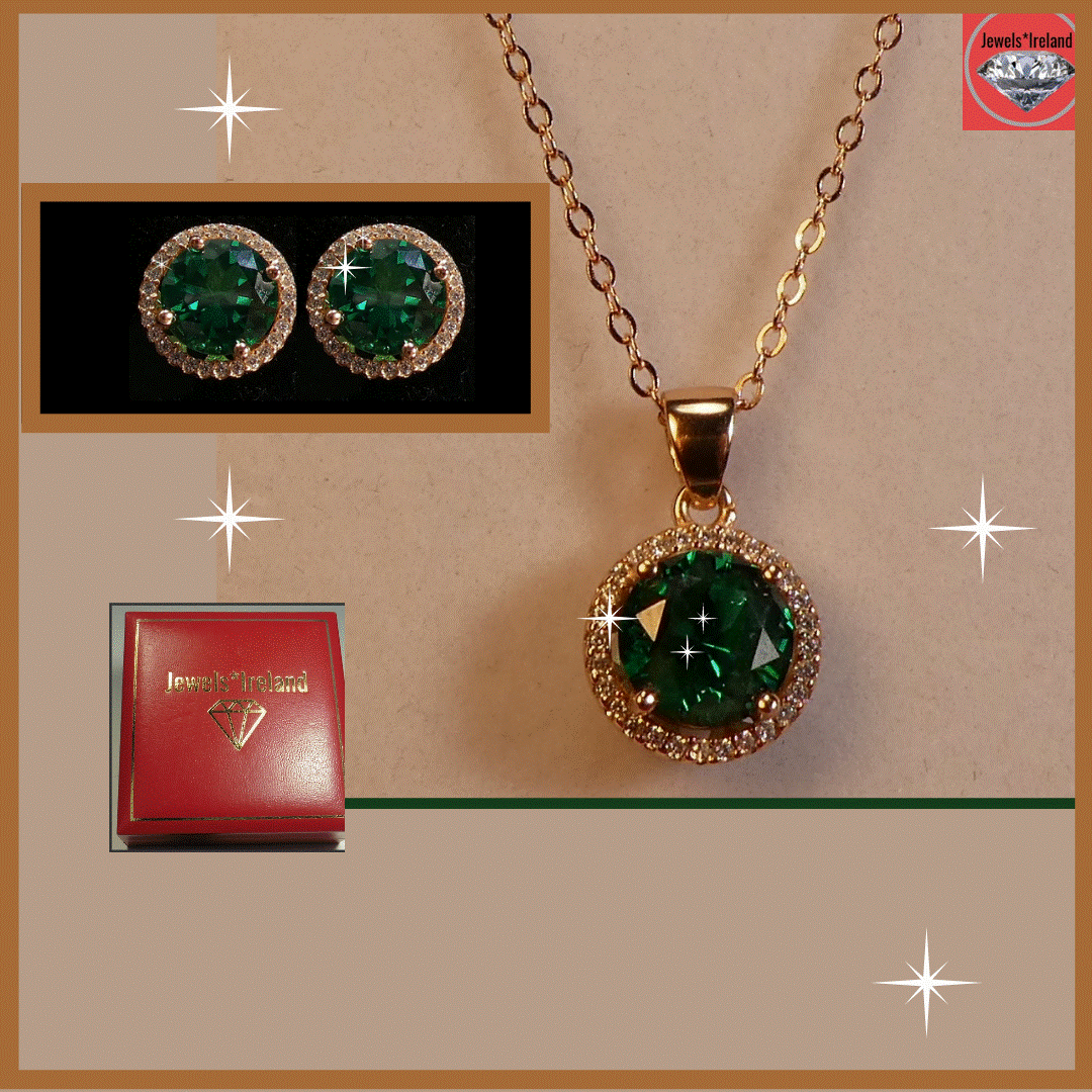 Rose gold 2025 emerald necklace