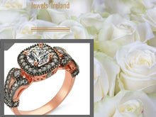 Rosegold +black rhodium ring with sparkling stones