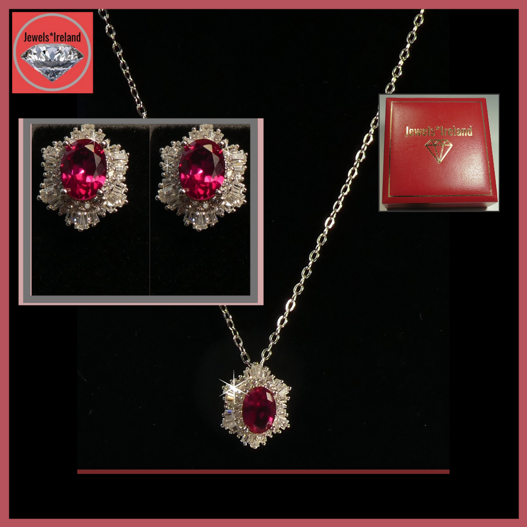 jewelsirelaand ruby sterling silver set