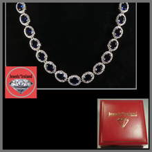 Sapphire and diamond lab created collar necklace.