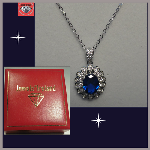 Sapphire created necklace jewelsireland