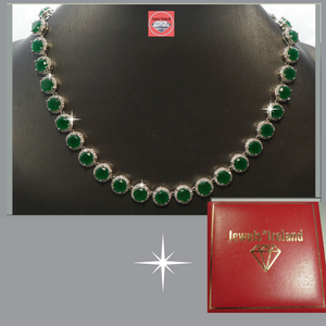 Jewelsireland created Emerald  simulant collar necklace 