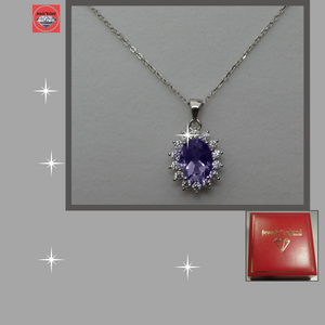 Amethyst created gemstone necklace.