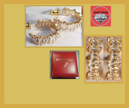 Gold vermeil sparkling hoop earrings