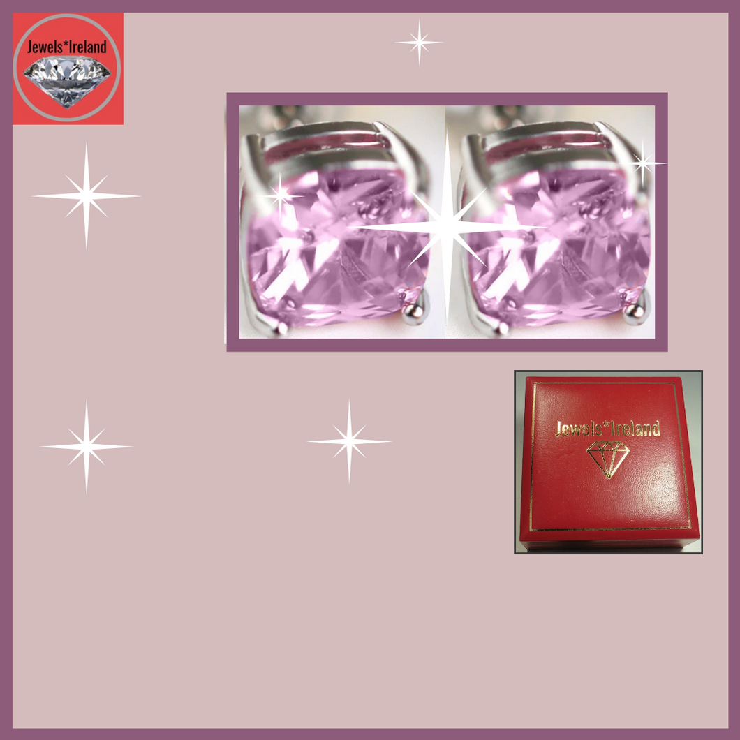pink sterling silver earrings jewelsireland