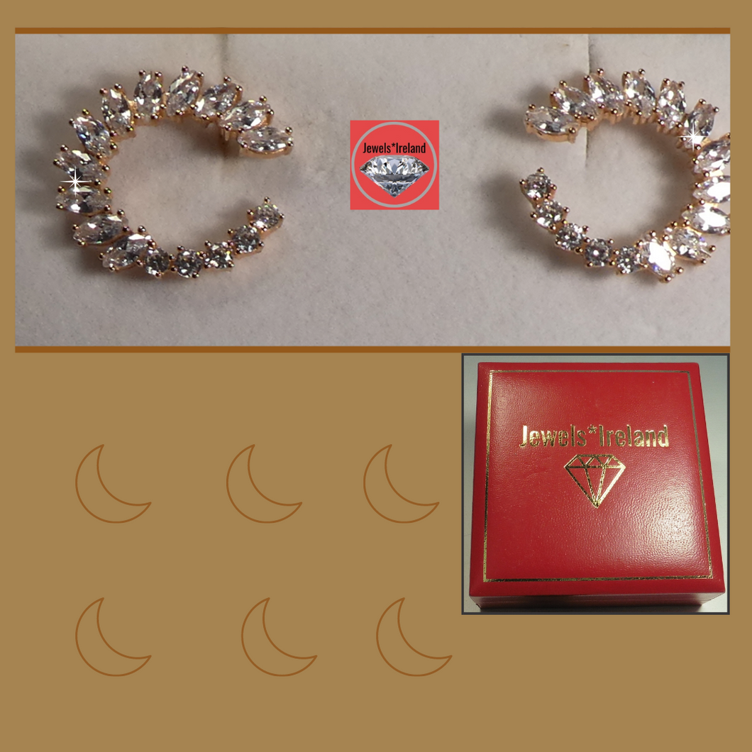 Moon quarter  rosegold earrings jewels*Ireland