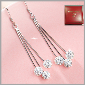 jewelsireland silver crystal ball earrings