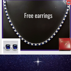 Jewelsireland sapphire necklace and earrings platinum vermeil