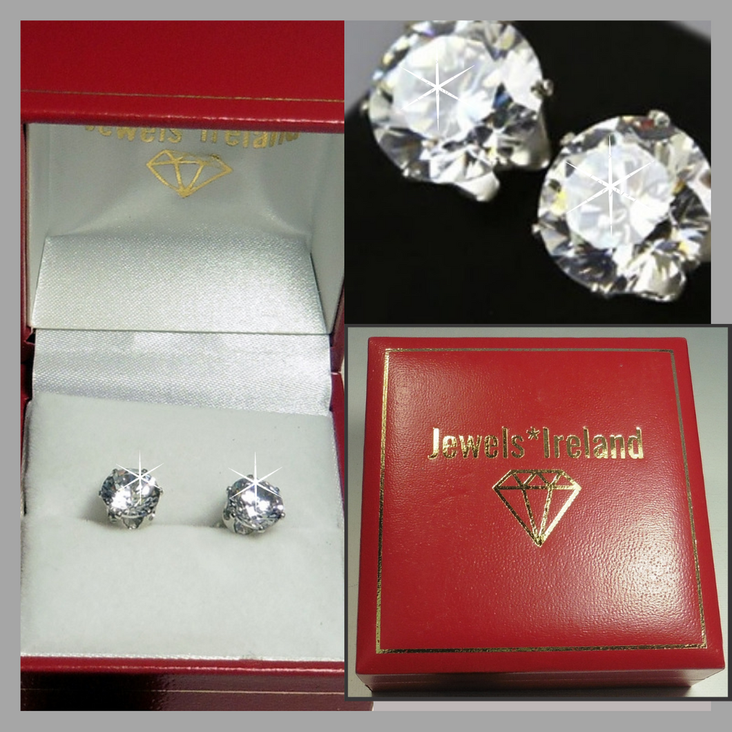 Solitaire brilliant man made diamond earrings. Order jewelsireland jewelsireland phone 0894033266