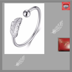 Open ring stackable feather ring