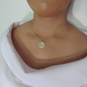 Gold Disc pendant and chain