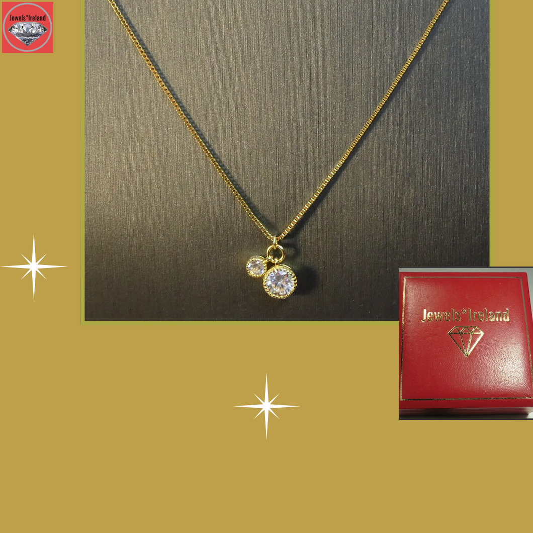 Brilliant sparkle gold vermeil circlets created diamond necklace