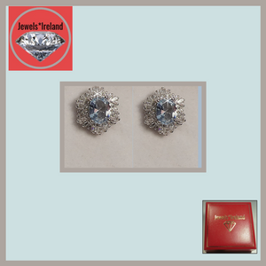 Gemstone created earrings Aqua marine