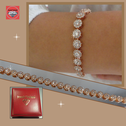 Rosegold flower design bracelet jewelsireland